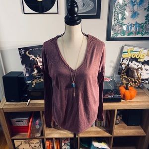 Crisp Merlot Long Sleeve Shirt 🍷